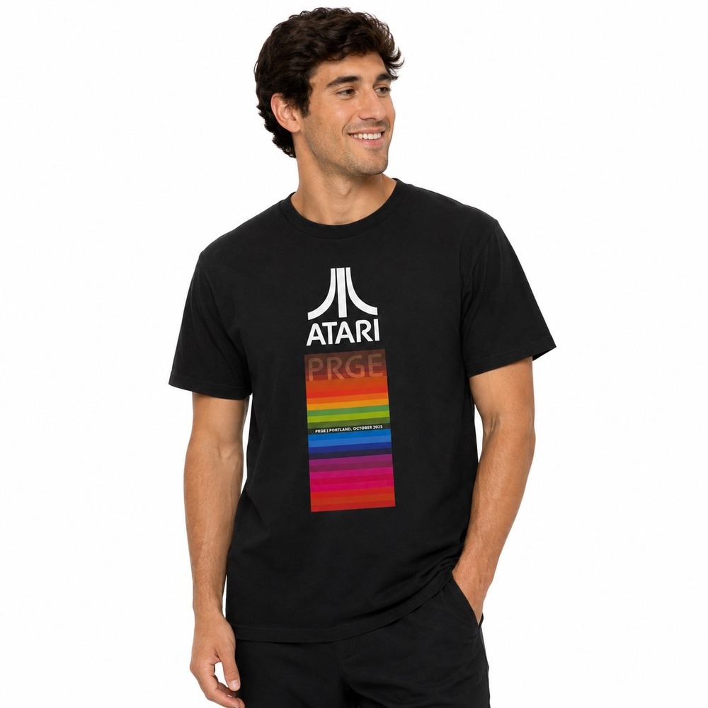 Comfort Colors Atari PRGE Portland Retro Gaming Expo 2025 Black Graphic Tee M